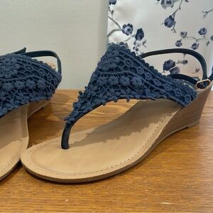 Fergalicious Blue and Tan Sandals